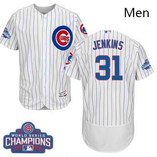 Mens Majestic Chicago Cubs 31 Fergie Jenkins White 2016 World Series Champions Flexbase Authentic Collection MLB Jersey